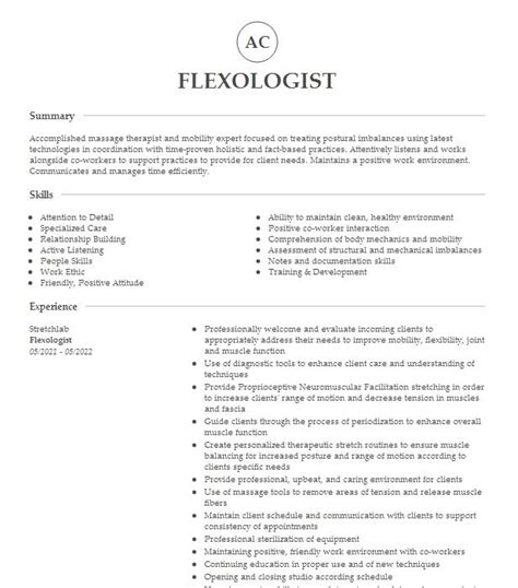 flexologist job description.